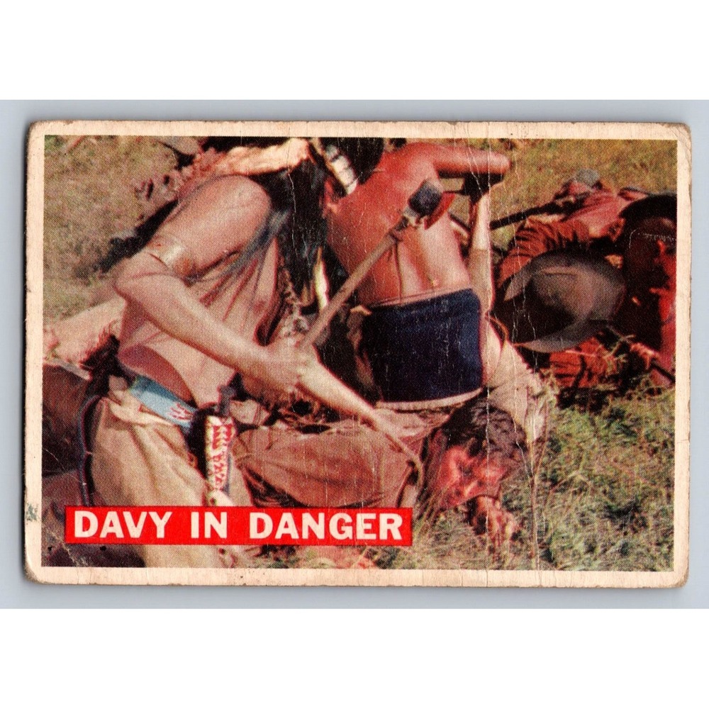 Walt Disney Davy Crockett Davy In Danger 1955 Topps Card 22 Fess Parker